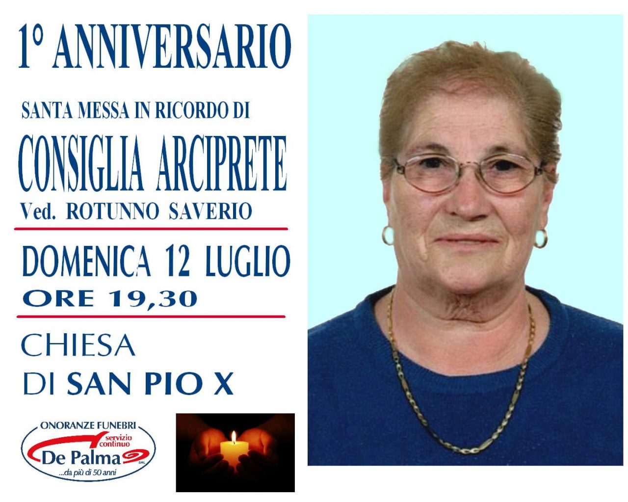 Santa Messa in ricordo di Consiglia Arciprete