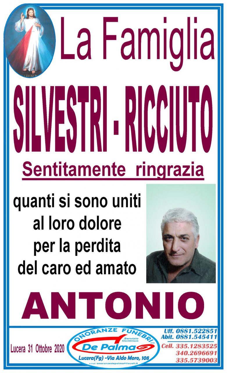 La famiglia Silvestri - Ricciuto ringrazia