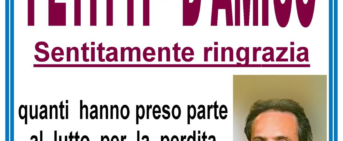 La famiglia Petitti - D'Amico ringrazia