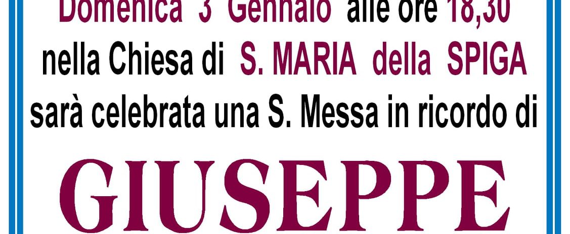 1° anniversario Giuseppe Sasso