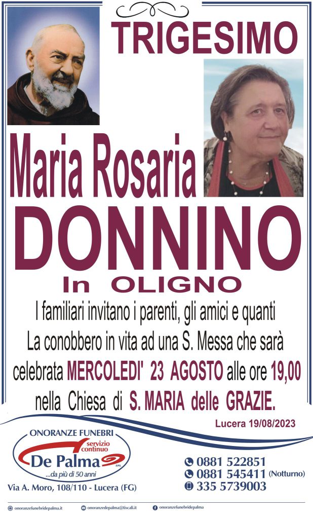 Def. Maria Rosaria Donnino In Oligno Antonio